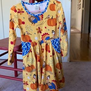 Eleanor Rose Thanksgiving Turkey Pumpkin Dress 4 4T